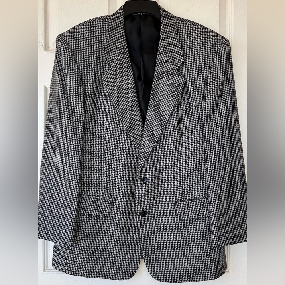 Albert Nipon Men’s Houndstooth Wool‎ Sports Coat Size 42 Regular
